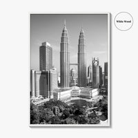 Kuala Lumpur Skyline Black and White Fine Art Photo Print, Malaysia Poster