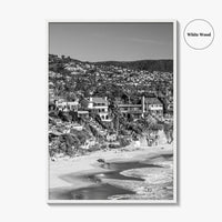 Laguna Beach Black and White Fine Art Photo Print, Crescent Bay California Poster
