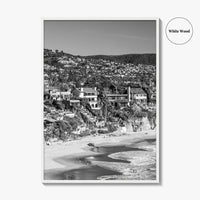 Laguna Beach Black and White Fine Art Photo Print, Crescent Bay California Poster