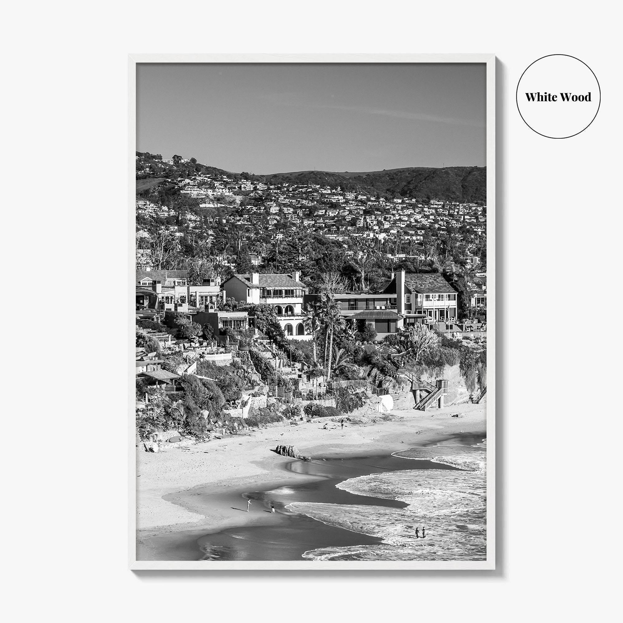 Laguna Beach Black and White Fine Art Photo Print, Crescent Bay California Poster
