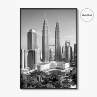 Kuala Lumpur Skyline Black and White Fine Art Photo Print, Malaysia Poster