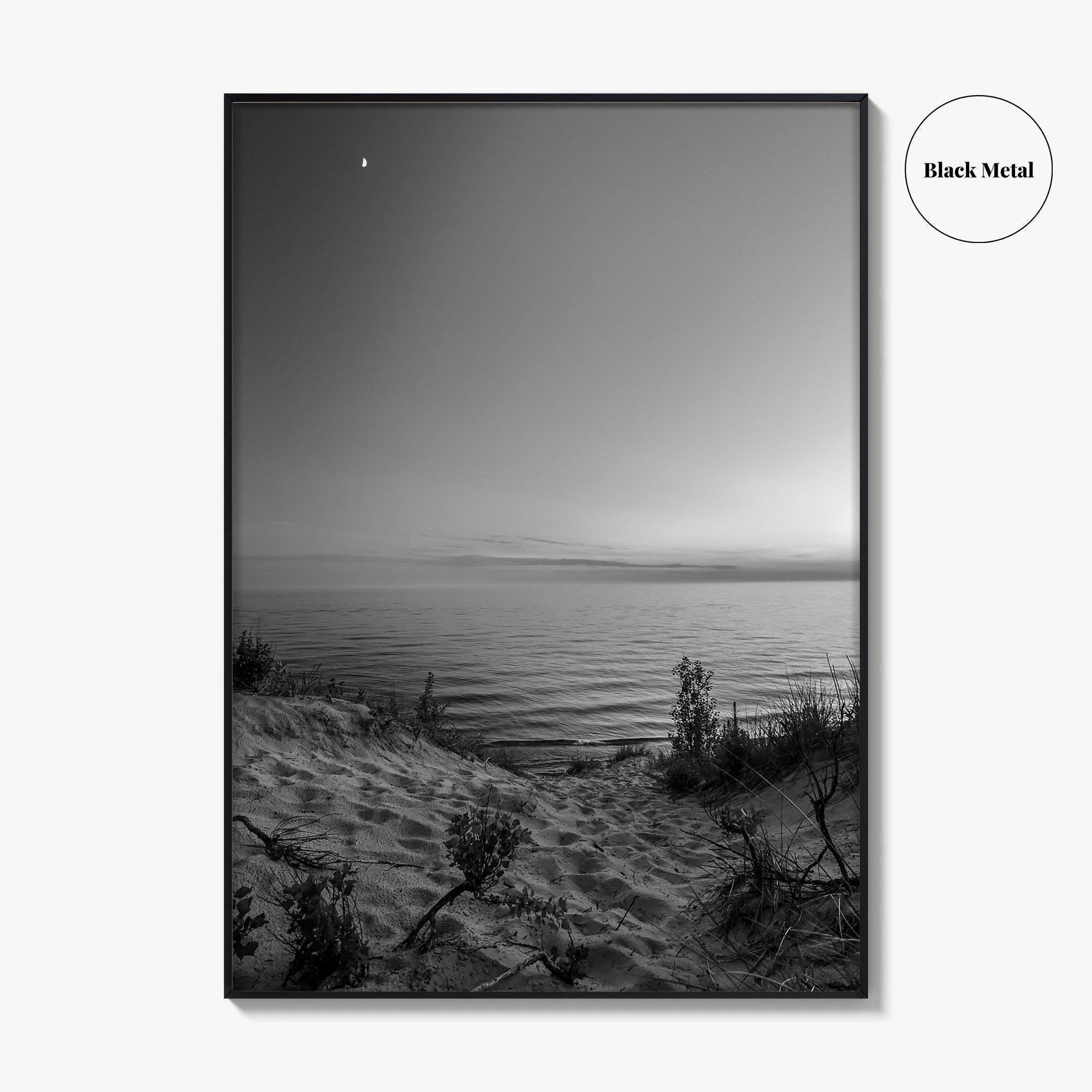 Lake Michigan Black and White Fine Art Photo Print, Great Lakes Poster