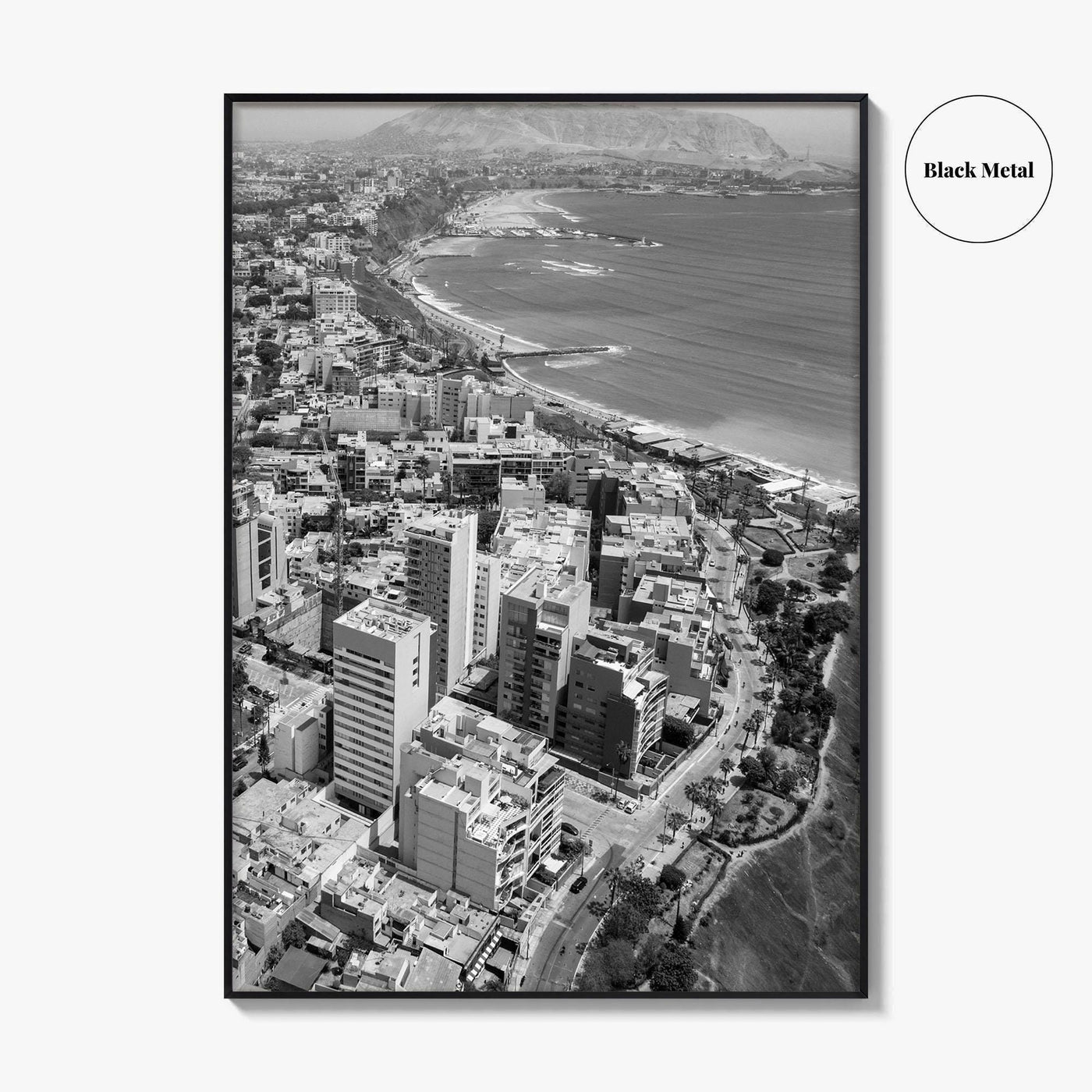 Lima Black and White Fine Art Photo Print, Miraflores Peru Poster