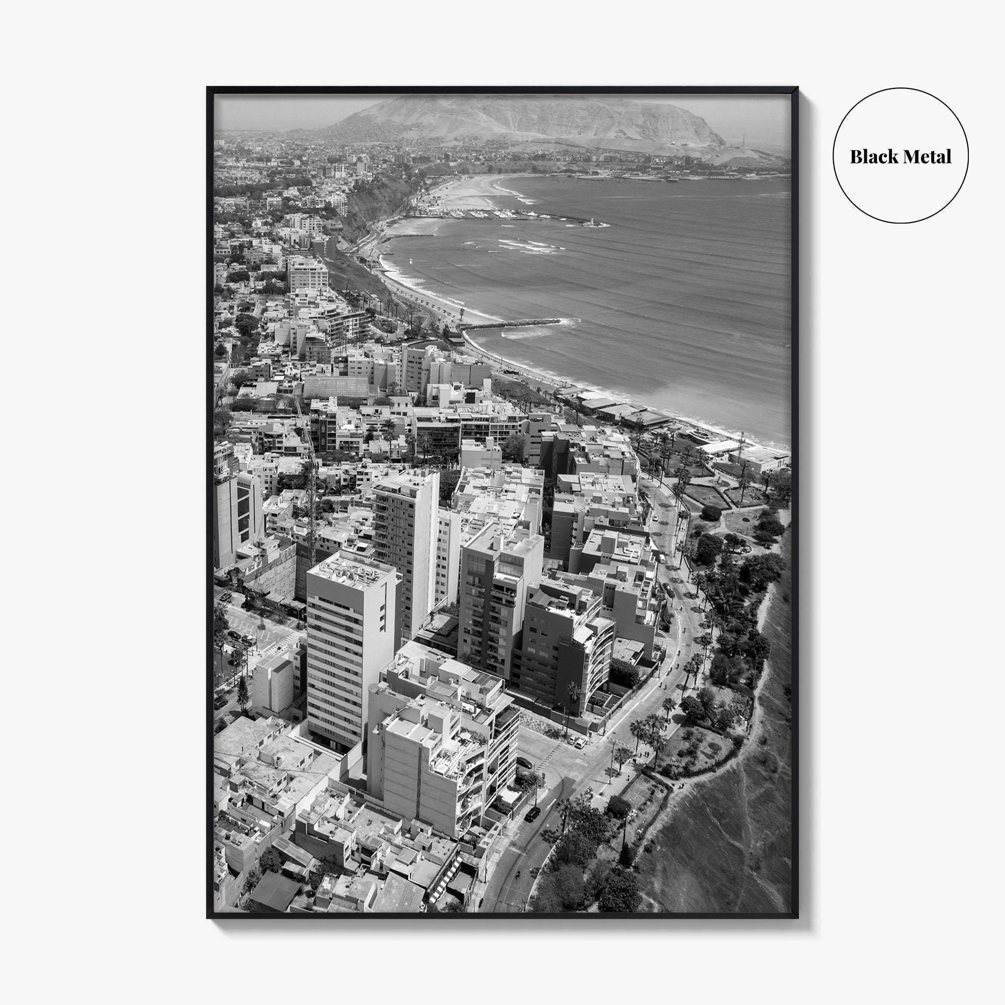 Lima Black and White Fine Art Photo Print, Miraflores Peru Poster
