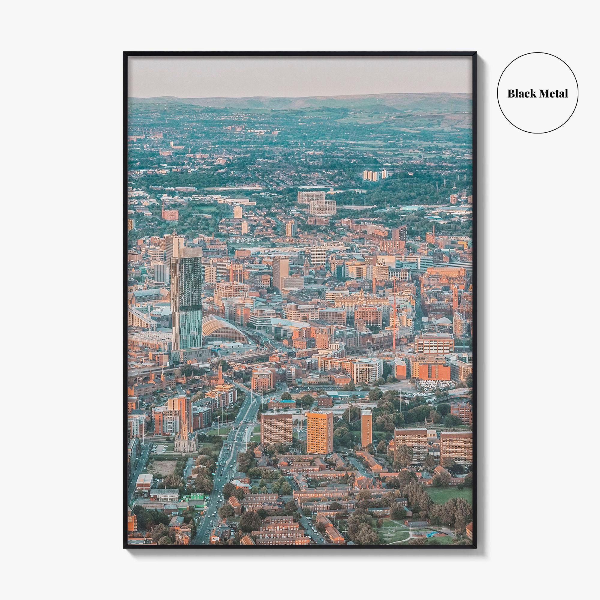 Manchester Skyline Fine Art Photo Print, Beetham Tower, Canal Reflection, England, Wall Decor Poster