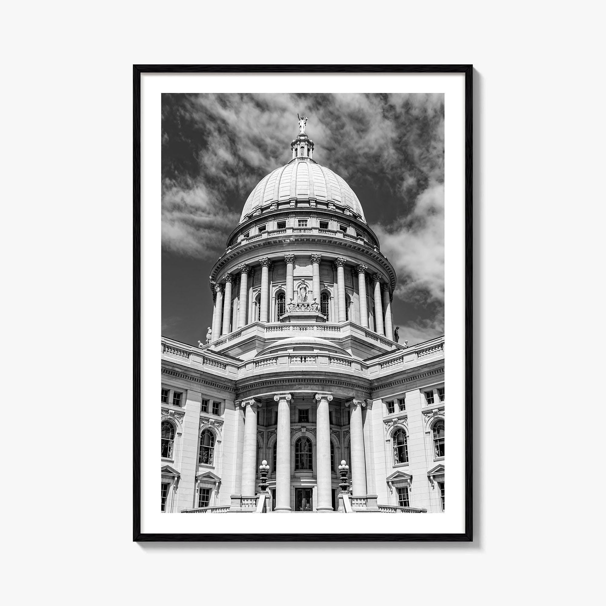 Madison Black and White Fine Art Photo Print, Wisconsin Capitol Building, Wisconsin Poster