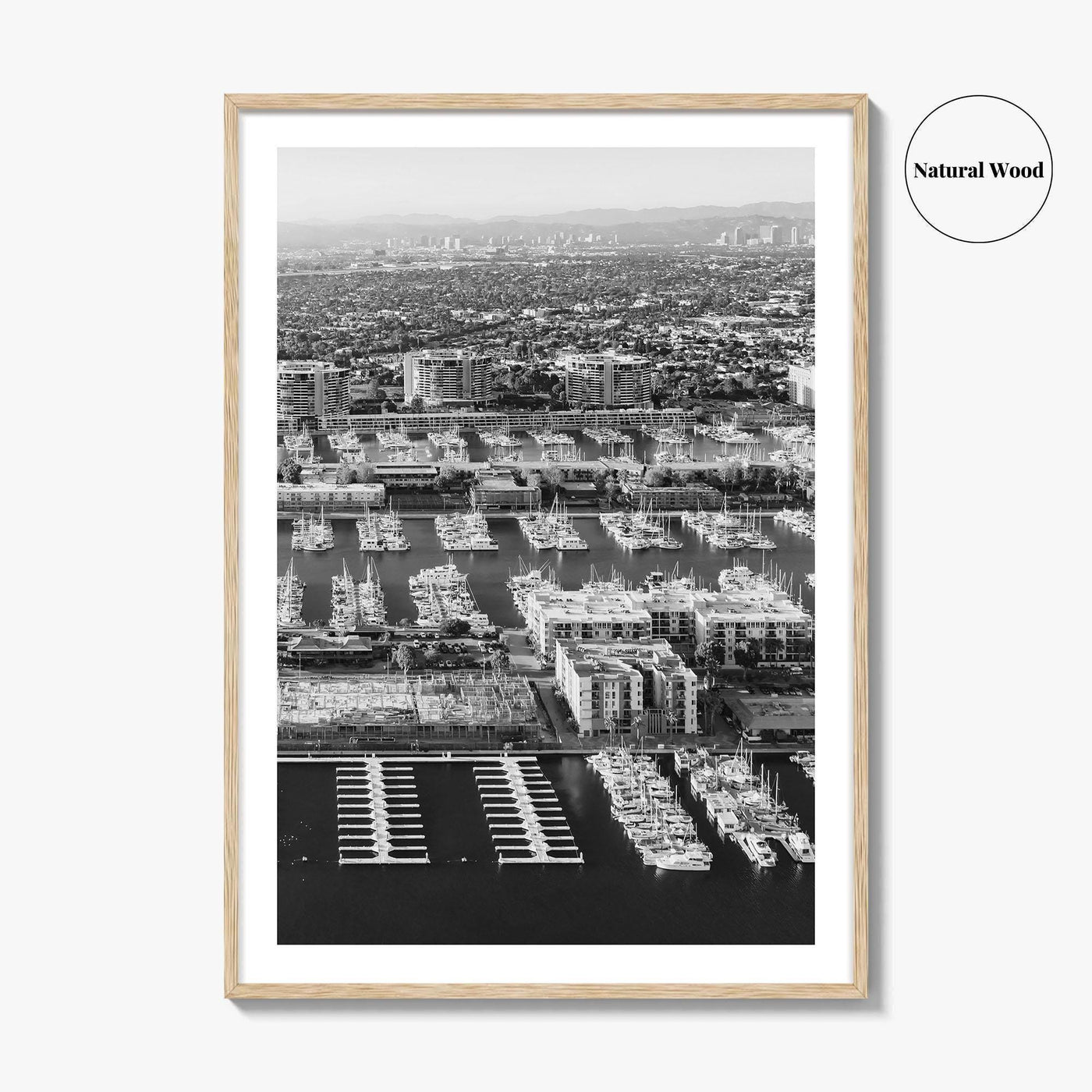 Marina Del Rey Black and White Fine Art Photo Print, Los Angeles California Poster