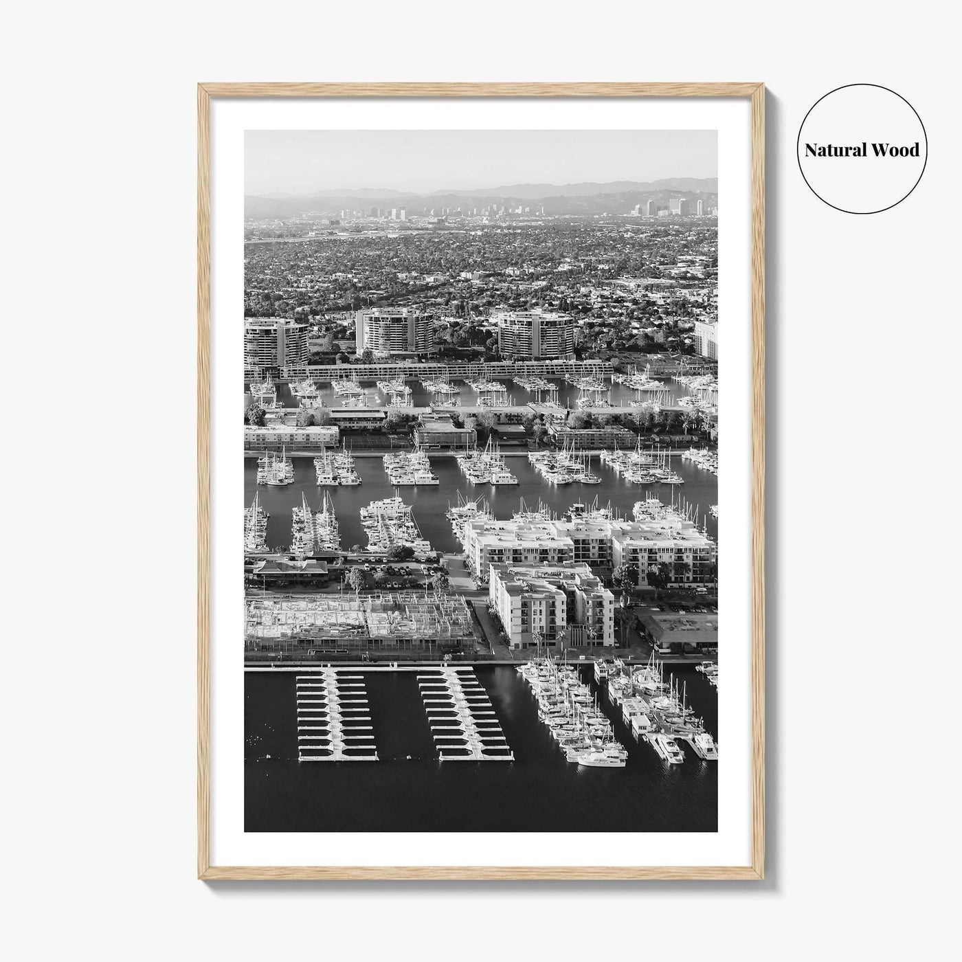 Marina Del Rey Black and White Fine Art Photo Print, Los Angeles California Poster
