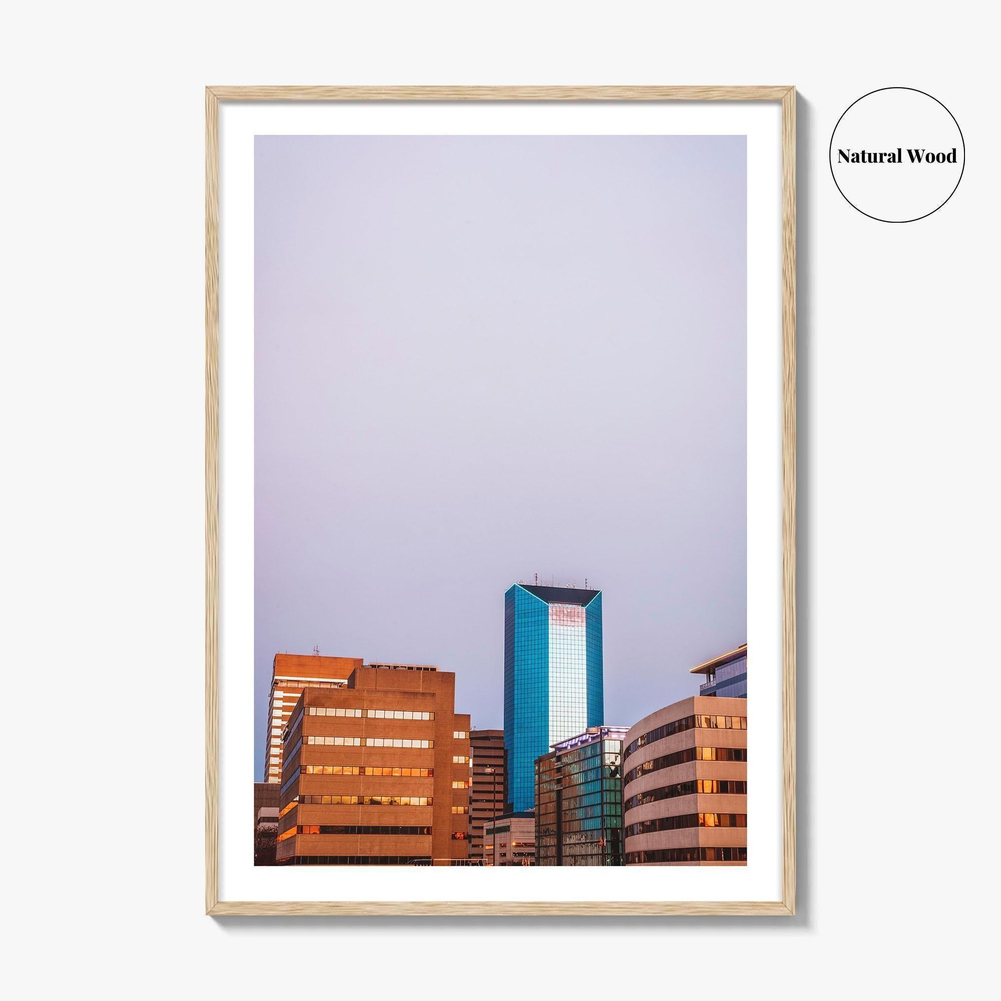 Lexington Kentucky Violet Skyline Fine Art Photo Print, Downtown Wall Decor Poster, USA
