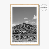 Marbella Black and White Fine Art Photo Print, Mountain View Panoramic, Malaga Spain Poster