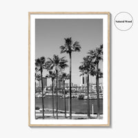 Long Beach Skyline Black and White Fine Art Photo Print, California Poster
