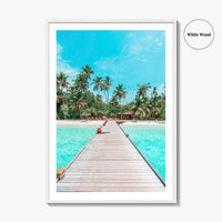 Maldives Fine Art Photo Print, Tropical Beach Island, Coconut Palm Poster