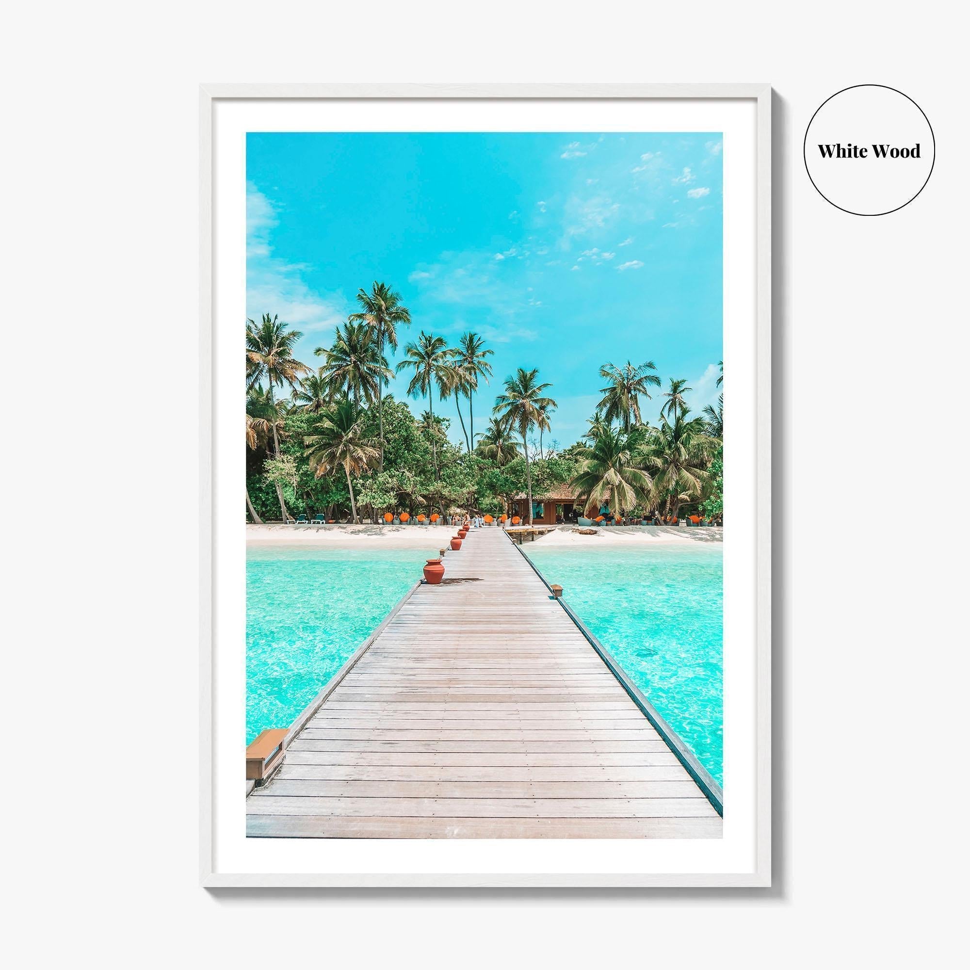 Maldives Fine Art Photo Print, Tropical Beach Island, Coconut Palm Poster