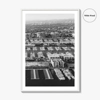 Marina Del Rey Black and White Fine Art Photo Print, Los Angeles California Poster