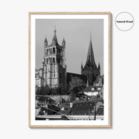 Lausanne Black and White Fine Art Photo Print, Vaud, Lake Geneva, Switzerland Wall Decor