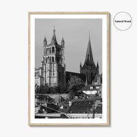 Lausanne Black and White Fine Art Photo Print, Vaud, Lake Geneva, Switzerland Wall Decor