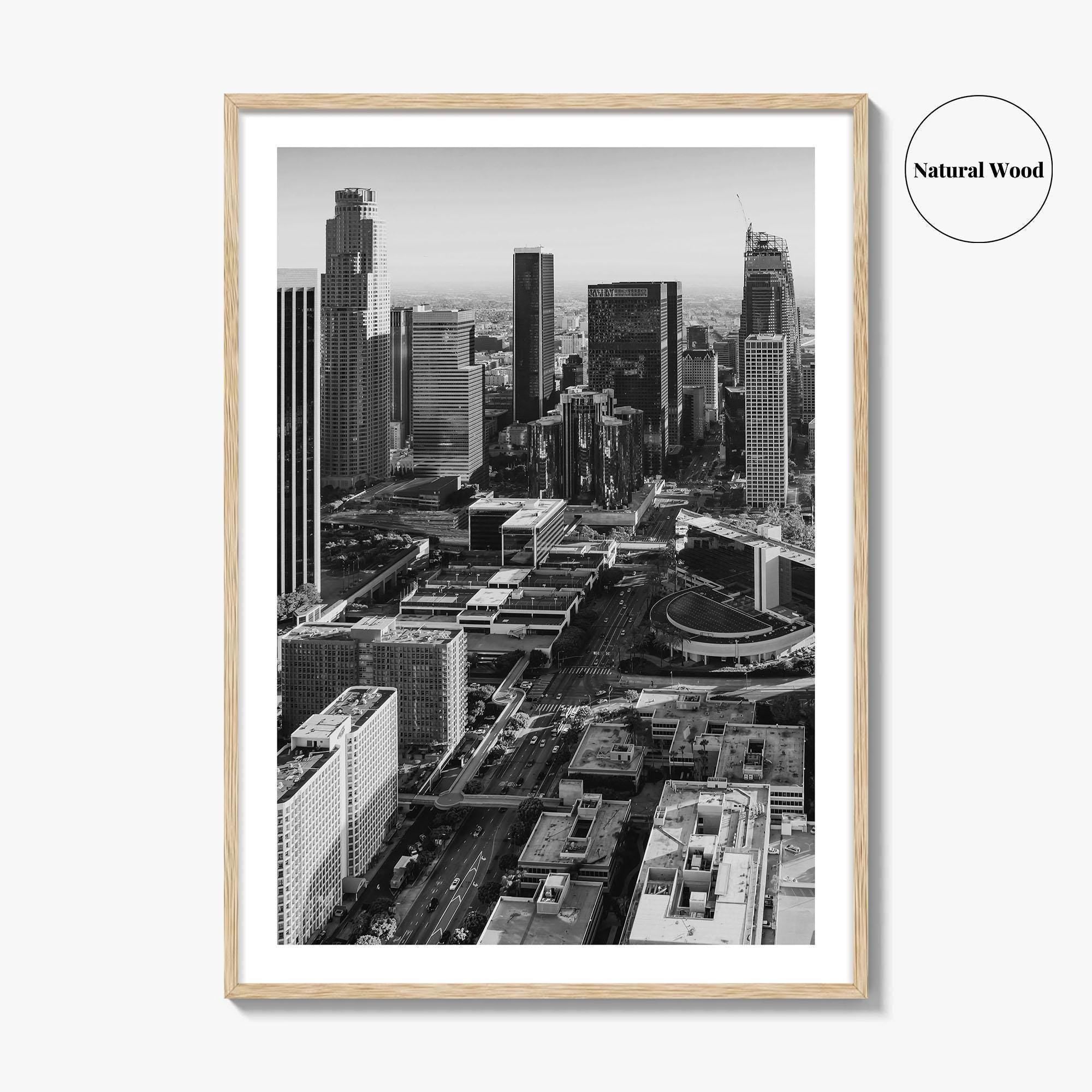 Los Angeles Skyline Black and White Fine Art Photo Print, DTLA, California Poster
