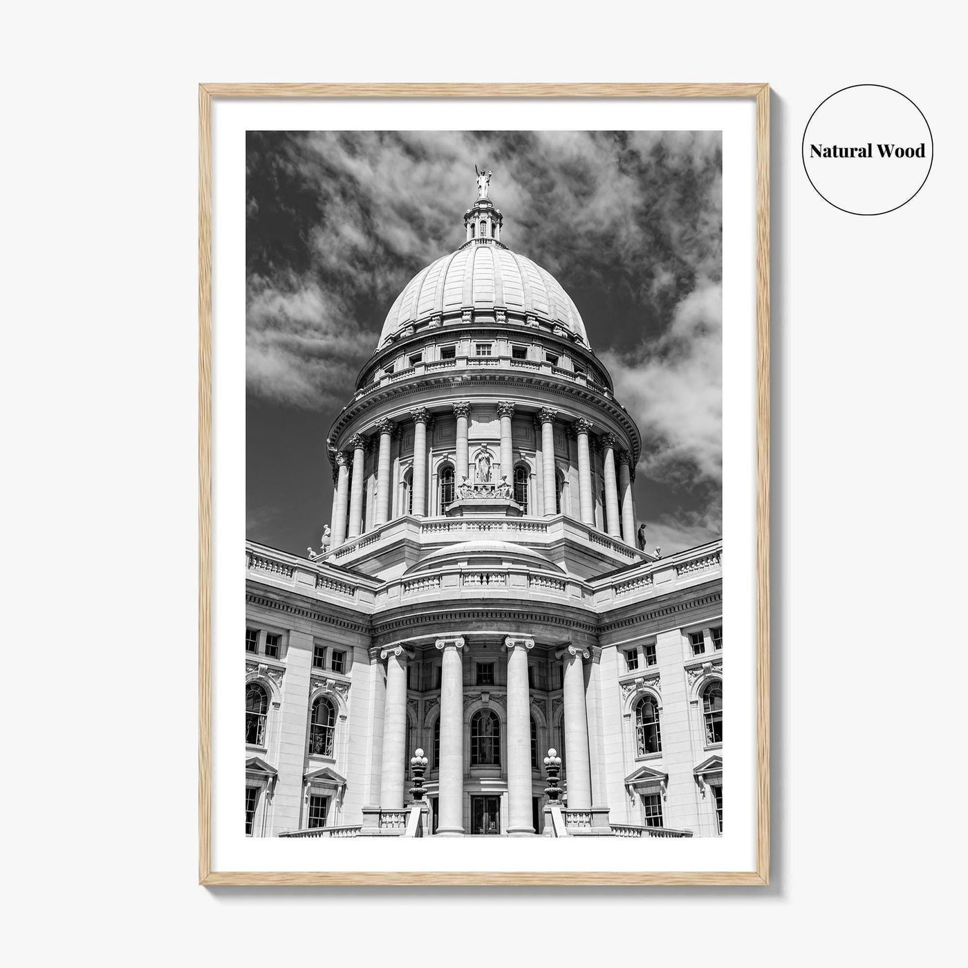 Madison Black and White Fine Art Photo Print, Wisconsin Capitol Building, Wisconsin Poster