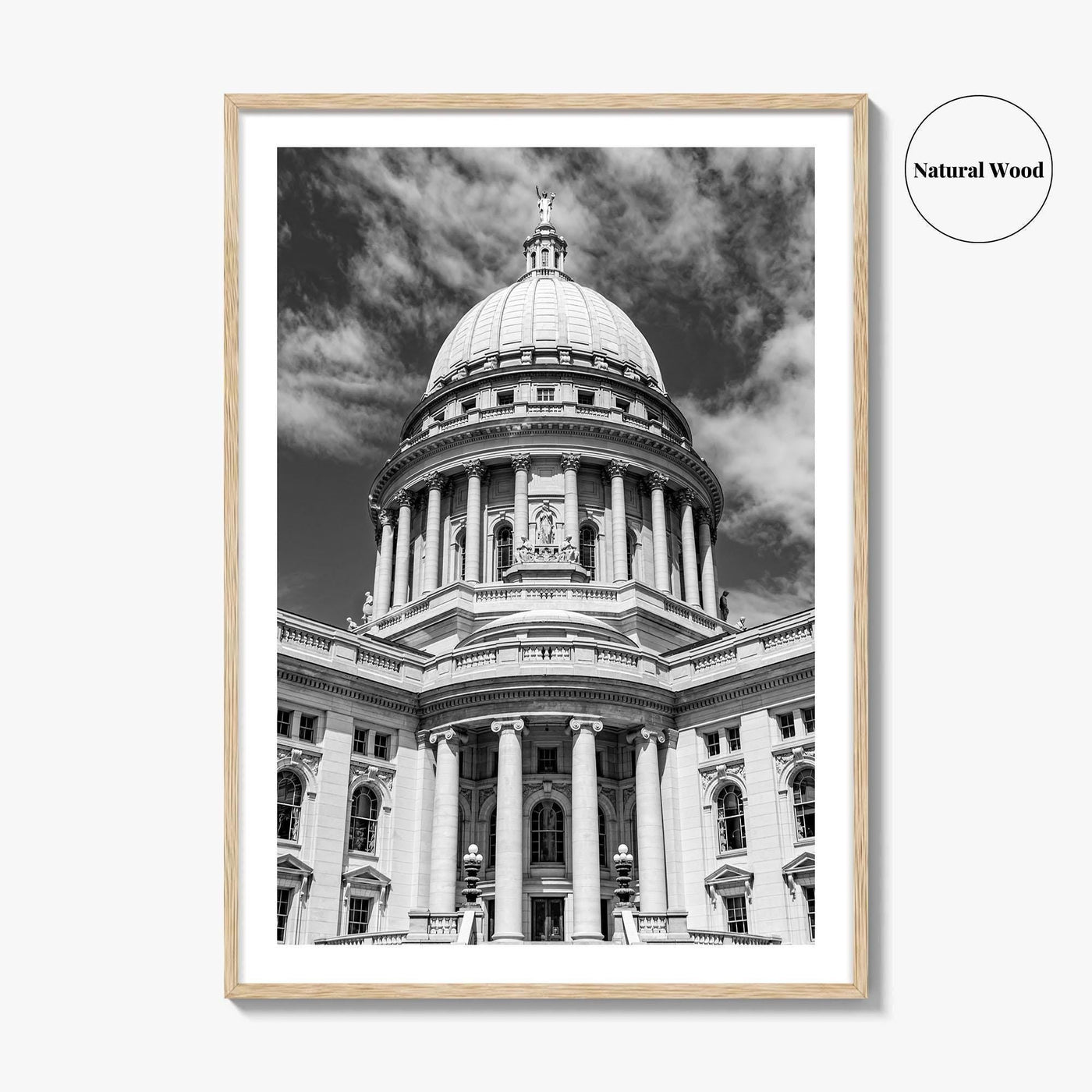 Madison Black and White Fine Art Photo Print, Wisconsin Capitol Building, Wisconsin Poster