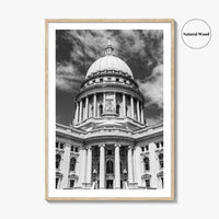 Madison Black and White Fine Art Photo Print, Wisconsin Capitol Building, Wisconsin Poster