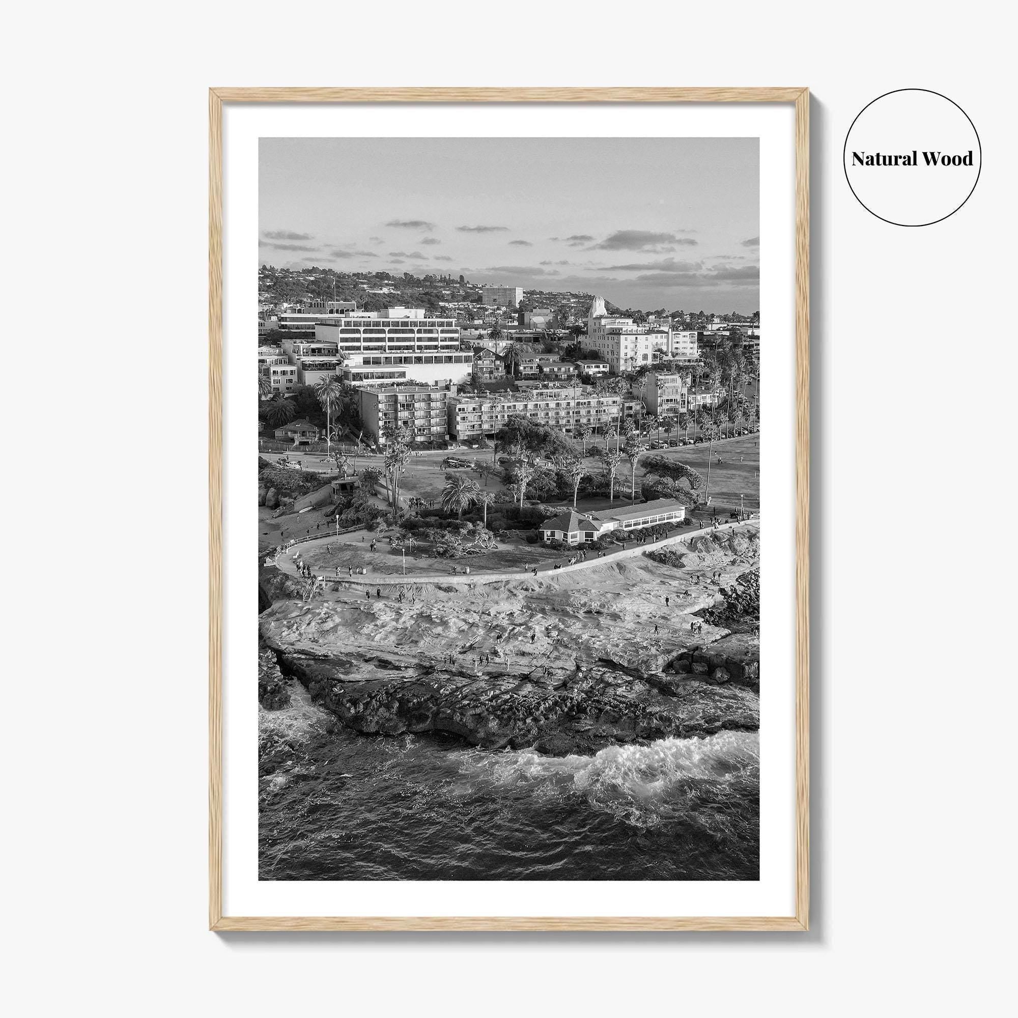 La Jolla Cove Black and White Fine Art Photo Print, San Diego Poster Poster