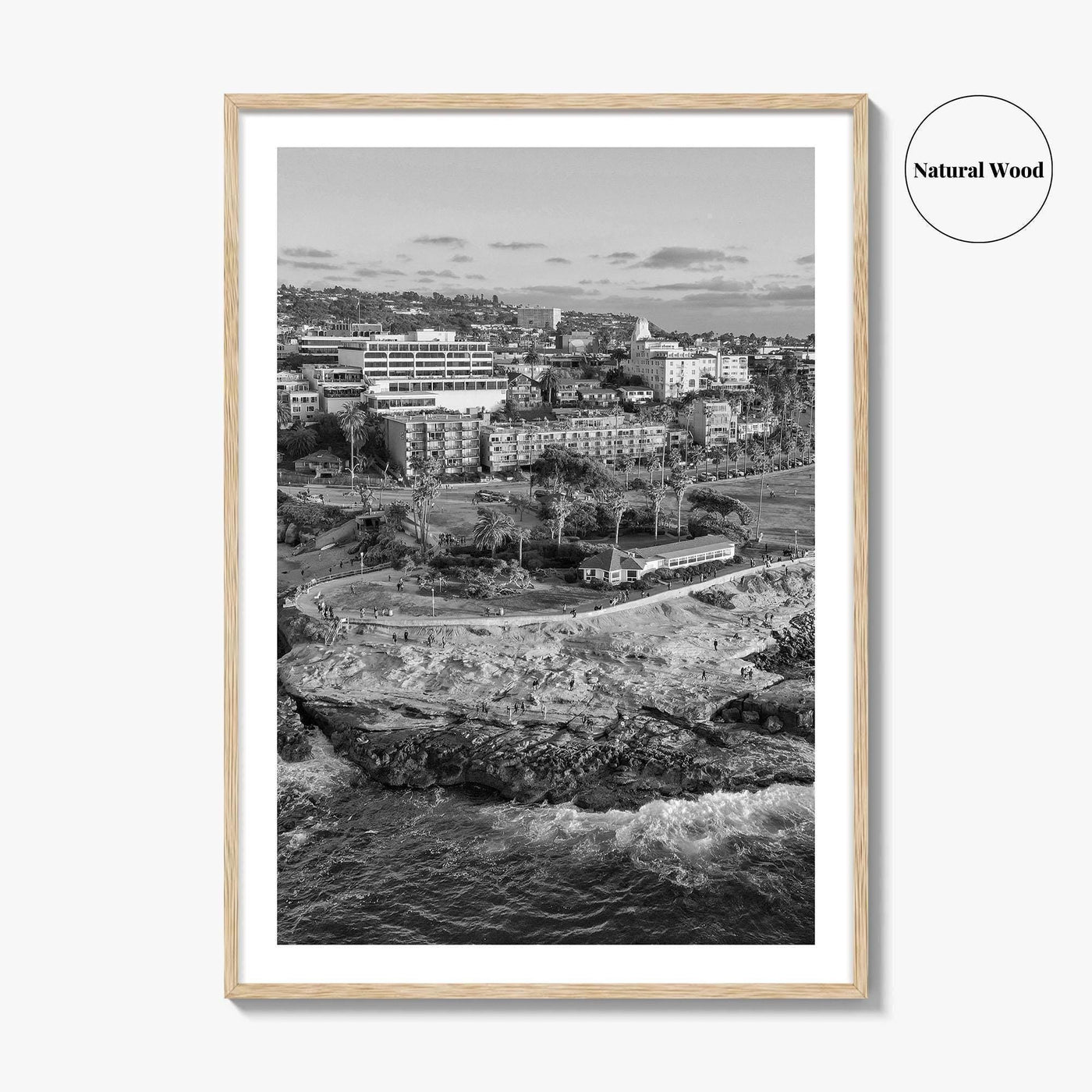 La Jolla Cove Black and White Fine Art Photo Print, San Diego Poster Poster