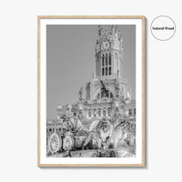 Madrid Black and White Fine Art Photo Print, Cibeles Fountain, Spain Poster, Wall Decor