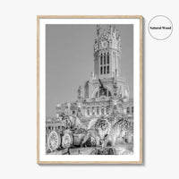 Madrid Black and White Fine Art Photo Print, Cibeles Fountain, Spain Poster, Wall Decor