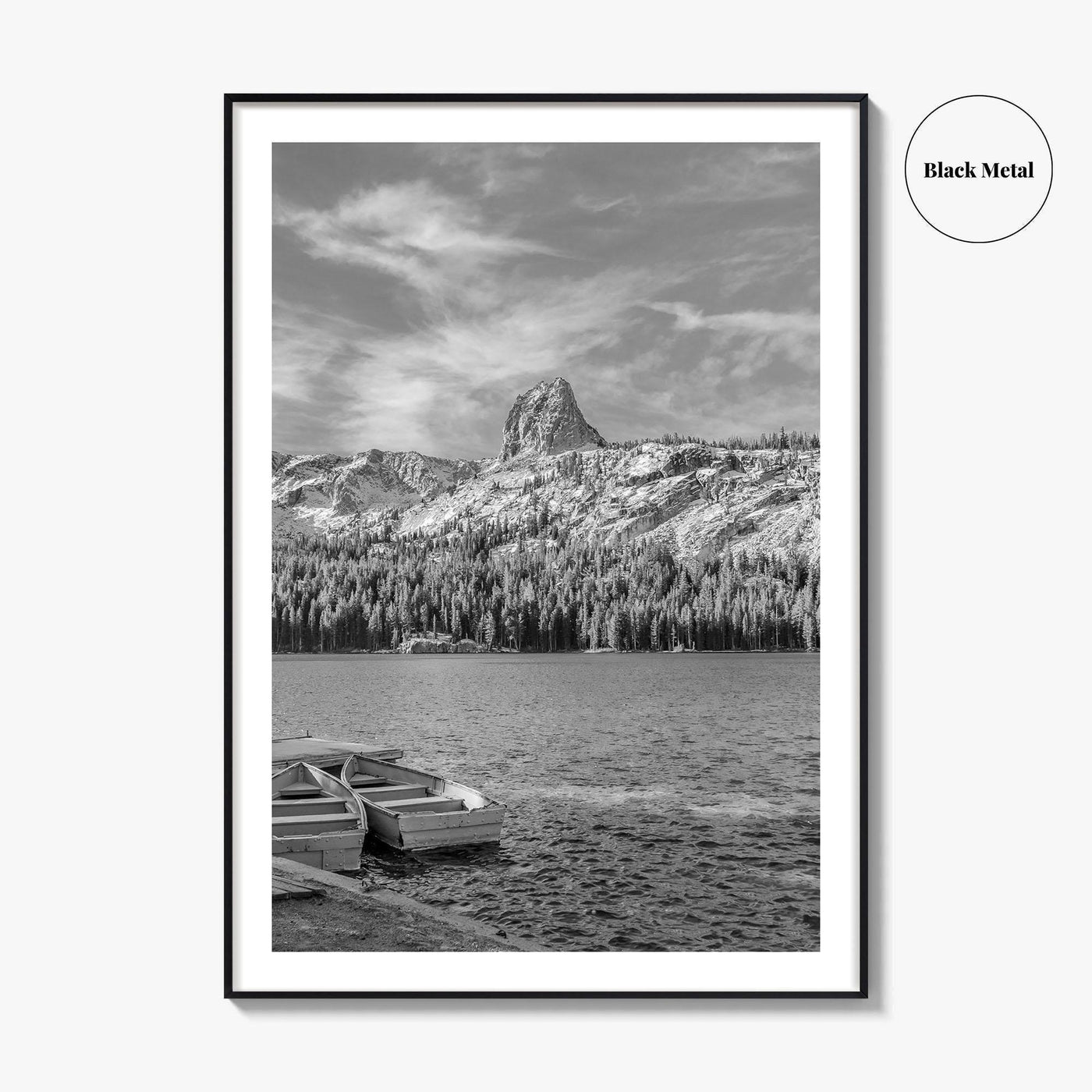 Mammoth Lakes Black and White Fine Art Photo Print, Lake George, Crystal Crag, California