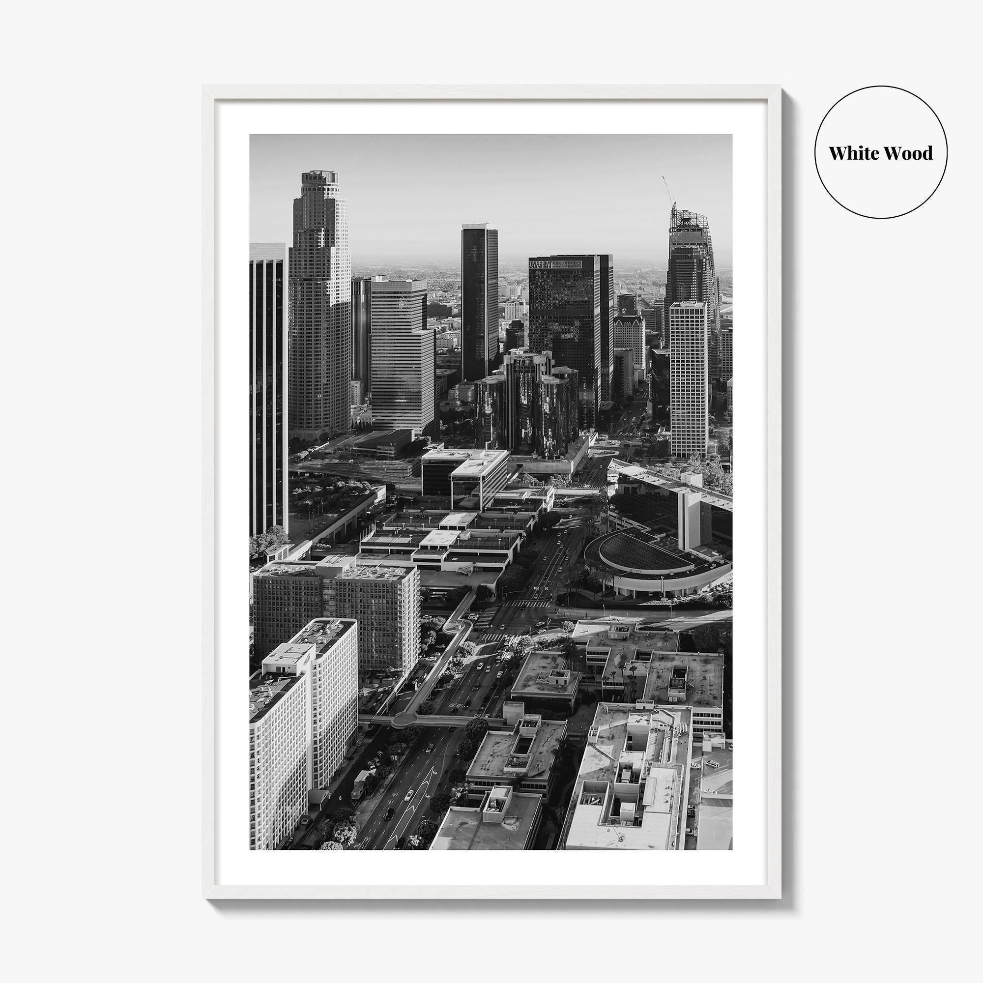 Los Angeles Skyline Black and White Fine Art Photo Print, DTLA, California Poster