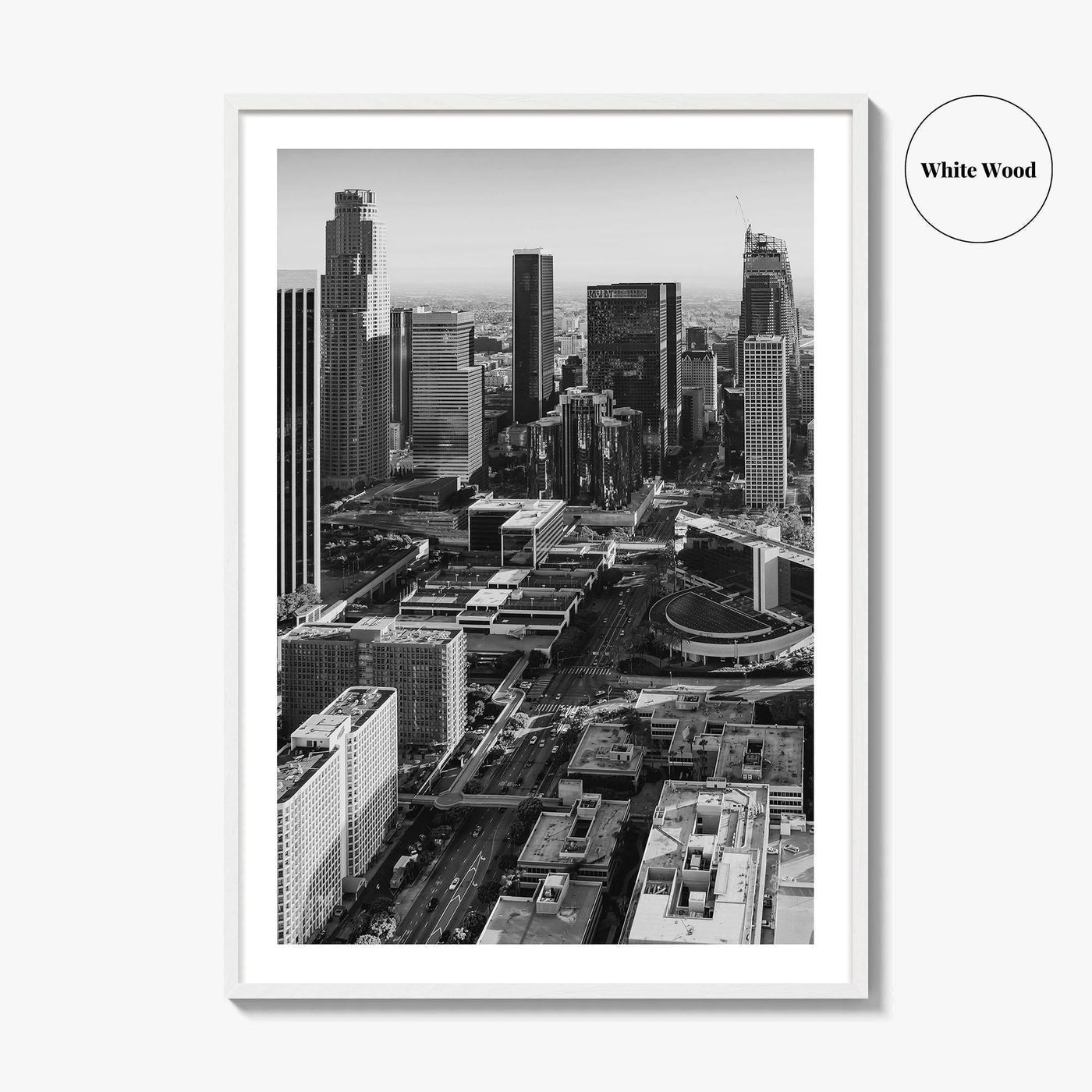 Los Angeles Skyline Black and White Fine Art Photo Print, DTLA, California Poster