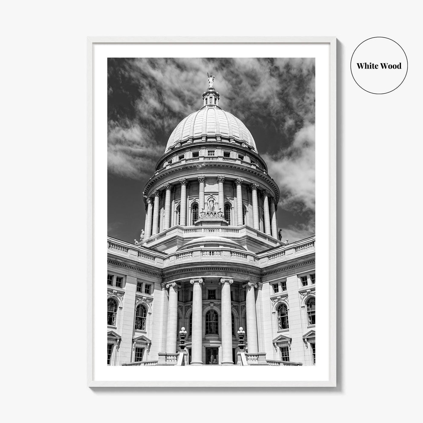 Madison Black and White Fine Art Photo Print, Wisconsin Capitol Building, Wisconsin Poster