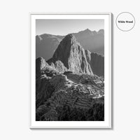 Machu Picchu Black and White Fine Art Photo Print, Cusco, Peru Wall Decor, Inca