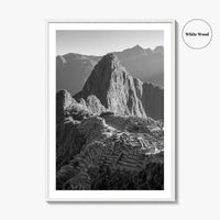 Machu Picchu Black and White Fine Art Photo Print, Cusco, Peru Wall Decor, Inca