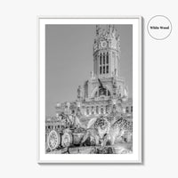 Madrid Black and White Fine Art Photo Print, Cibeles Fountain, Spain Poster, Wall Decor