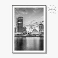 Milwaukee Skyline Black and White Fine Art Photo Print, Wisconsin, Lake Michigan Poster