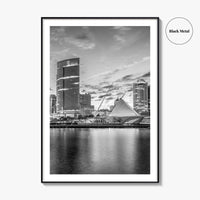 Milwaukee Skyline Black and White Fine Art Photo Print, Wisconsin, Lake Michigan Poster