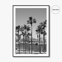 Long Beach Skyline Black and White Fine Art Photo Print, California Poster