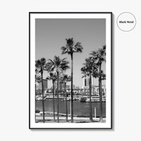 Long Beach Skyline Black and White Fine Art Photo Print, California Poster