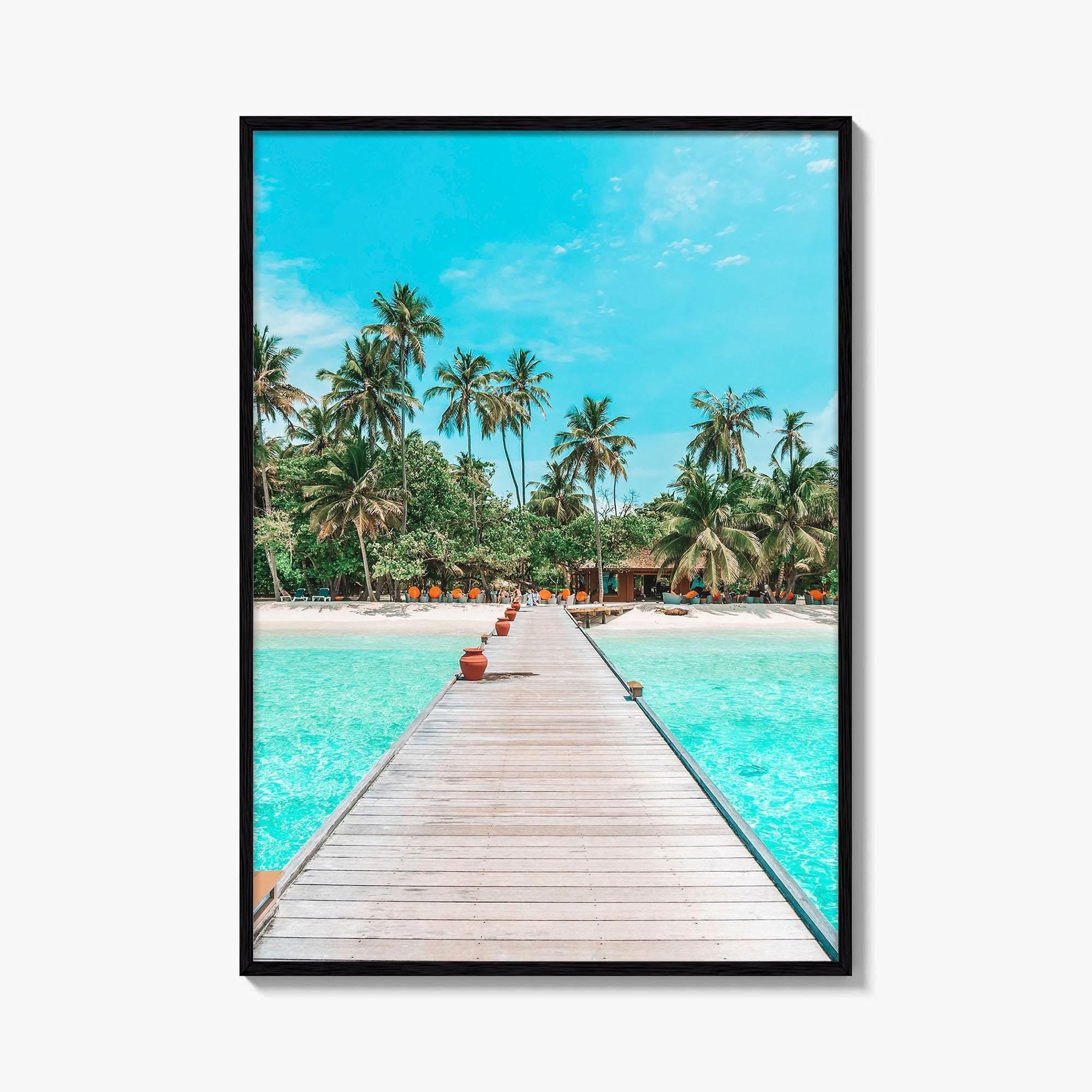Maldives Fine Art Photo Print, Tropical Beach Island, Coconut Palm Poster
