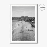 Malibu Black and White Fine Art Photo Print, Zuma Beach, Aerial, California, Wall Decor