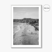 Malibu Black and White Fine Art Photo Print, Zuma Beach, Aerial, California, Wall Decor