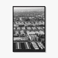 Marina Del Rey Black and White Fine Art Photo Print, Los Angeles California Poster