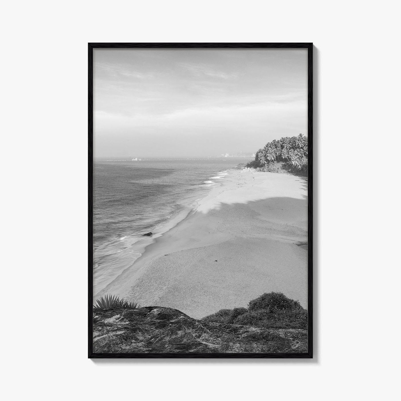 Kerala Black and White Fine Art Photo Print, Kovalam Beach, India Poster