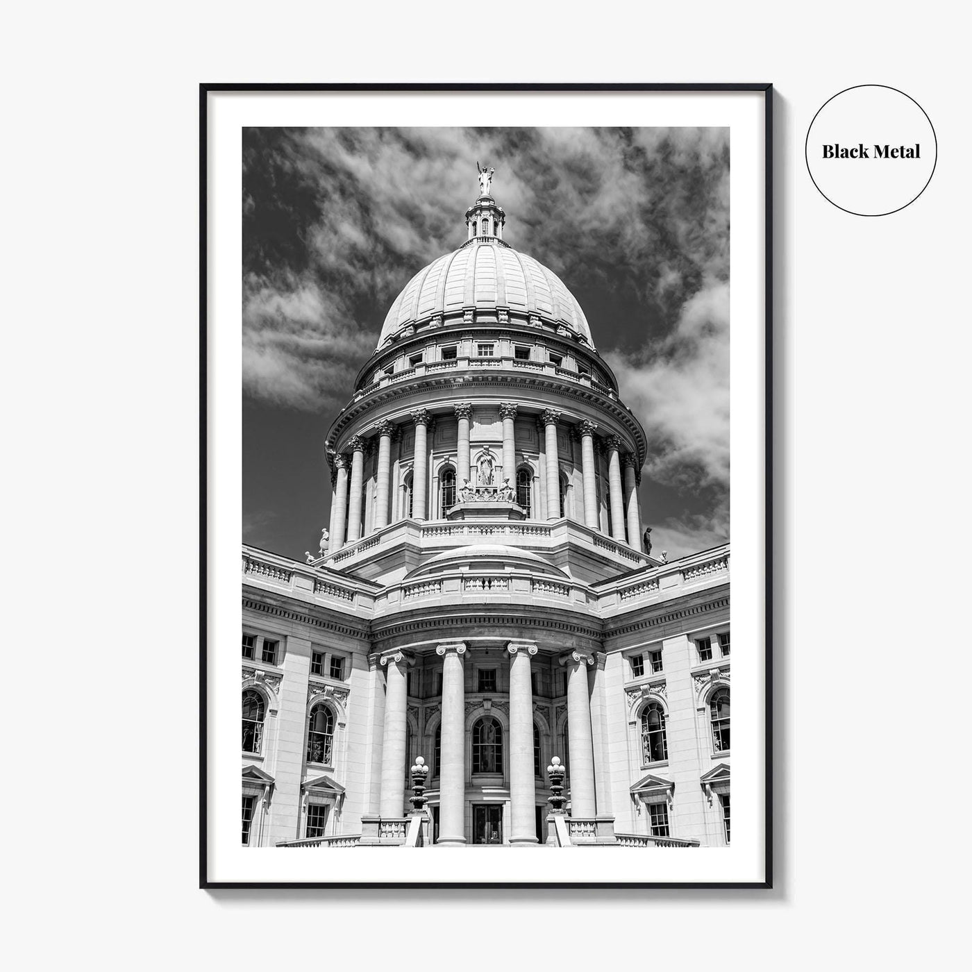 Madison Black and White Fine Art Photo Print, Wisconsin Capitol Building, Wisconsin Poster
