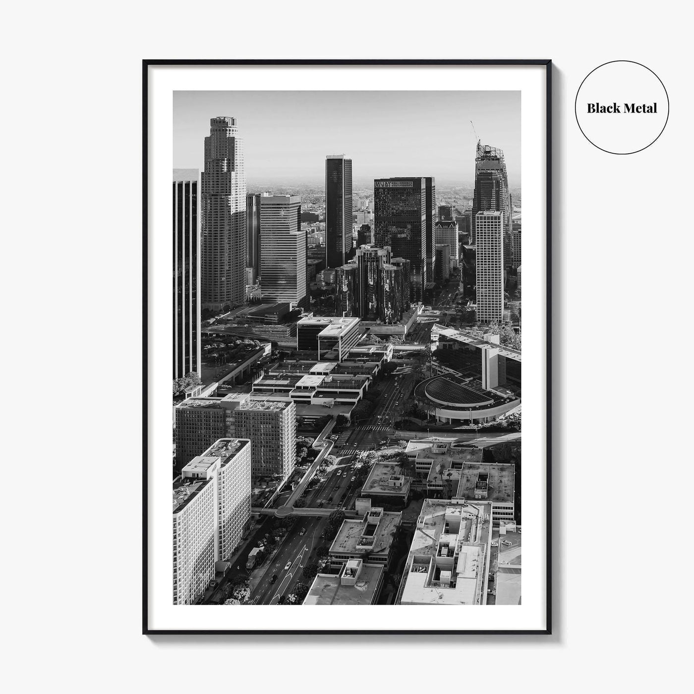 Los Angeles Skyline Black and White Fine Art Photo Print, DTLA, California Poster