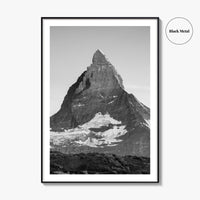 Matterhorn Black and White Fine Art Photo Print, Zermatt, Swiss Alps, Switzerland Wall Poster