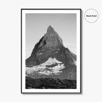 Matterhorn Black and White Fine Art Photo Print, Zermatt, Swiss Alps, Switzerland Wall Poster
