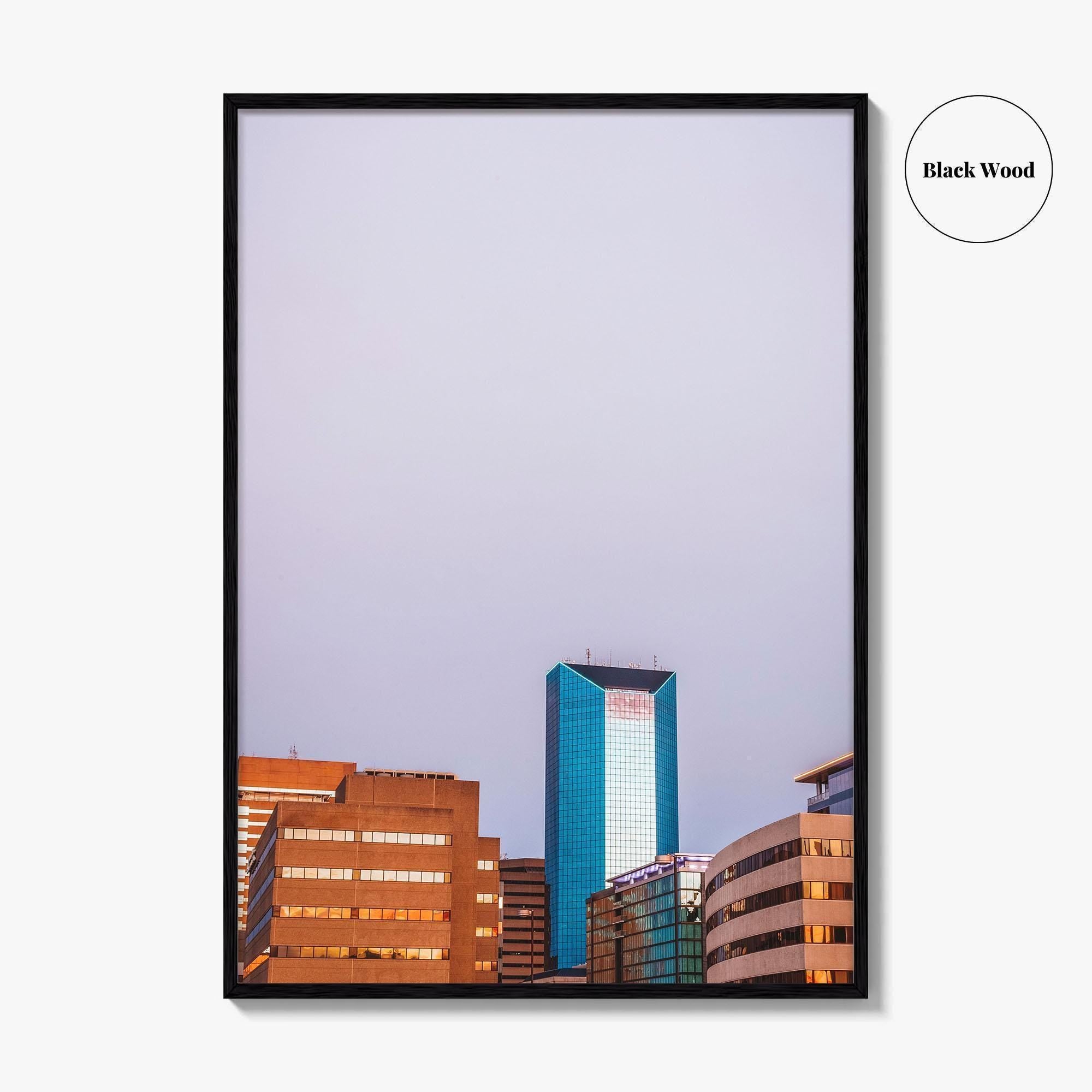 Lexington Kentucky Violet Skyline Fine Art Photo Print, Downtown Wall Decor Poster, USA