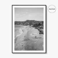 Malibu Black and White Fine Art Photo Print, Zuma Beach, Aerial, California, Wall Decor